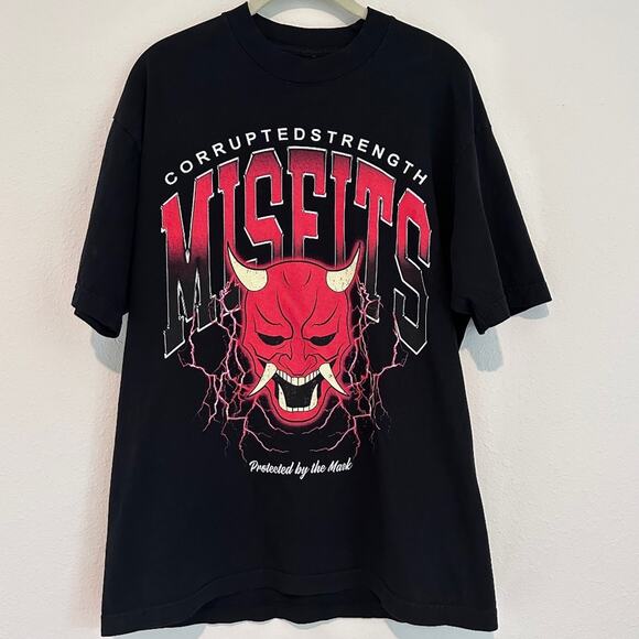 Corrupted Strength Protected the Mask Misfits Short Sleeve T-shirt, Sz Medium - Picture 1 of 6